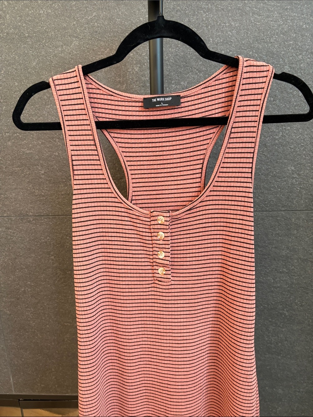 The Workshop Racerback Henley Midi Dress Size Large - Picture 3 of 13